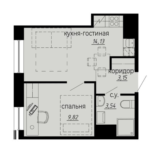 Планировка: Апартамент 2-Евро формата у ст.м. «Политехническая»